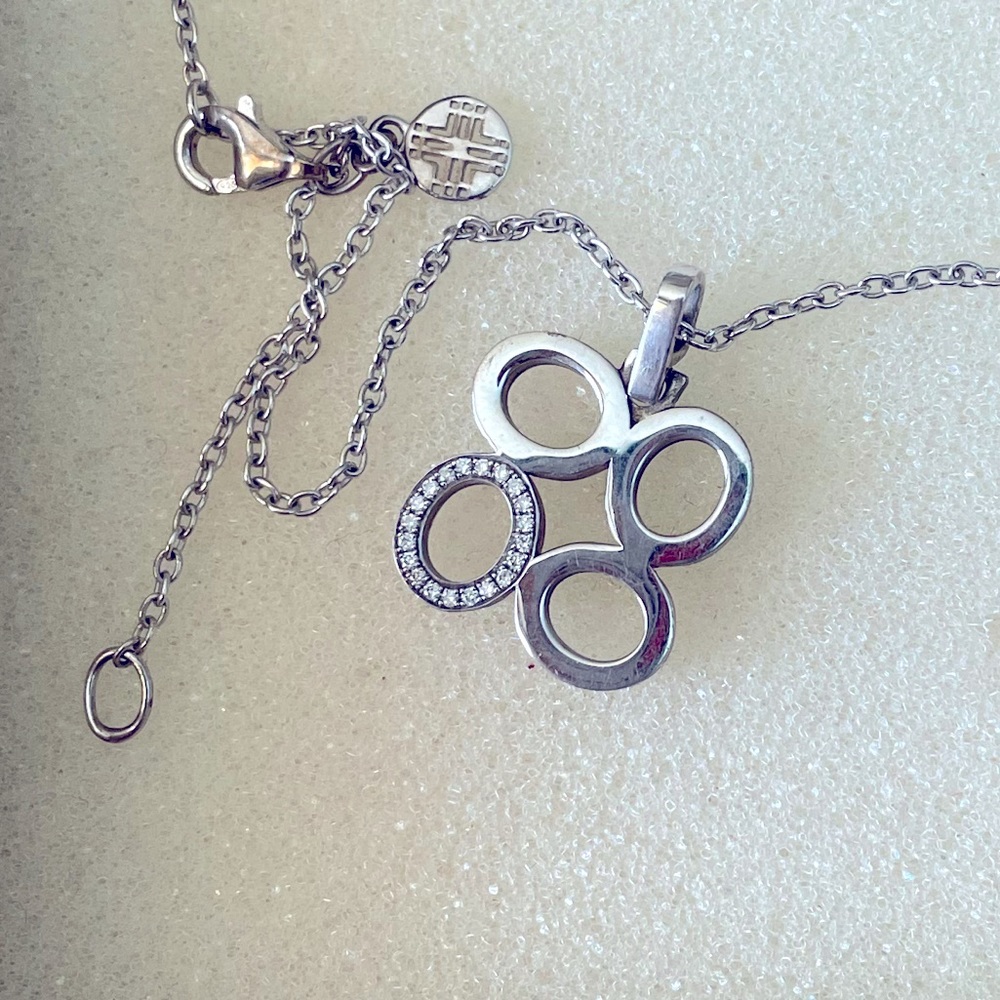 India Hicks Legacy Letter “O” Silver Plated with Rhinestones Chain Necklace